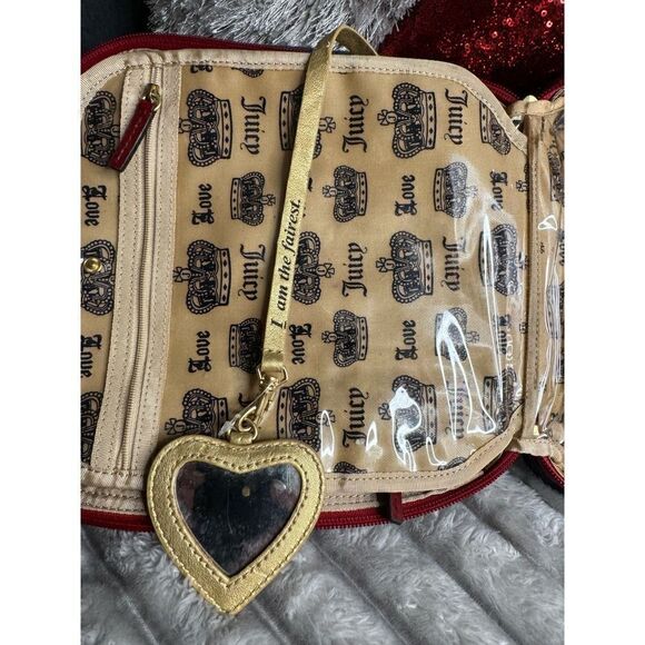 Vintage og juicy couture strawberry velour makeup cosmetic case bag - Picture 8 of 12